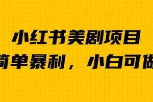 外面卖1980的小红书美剧项目，单日收益1000＋，小众暴利的赛道