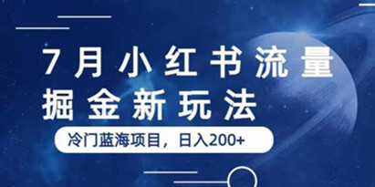 揭秘小红书流量掘金最新玩法，冷门蓝海小项目，日入200+