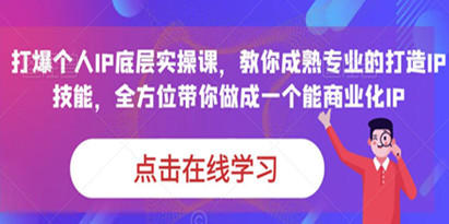蟹老板·打爆个人IP底层实操课，教你成熟专业的打造IP技能，全方位带你做成一个能商业化IP