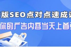 《新版SEO点对点引流速成课》让你的广告内容当天上首页