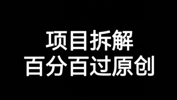 项目拆解赛道百分百过原创