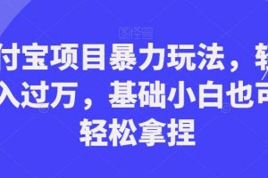 支付宝项目暴力玩法，轻松月入过万，基础小白也可以轻松拿捏