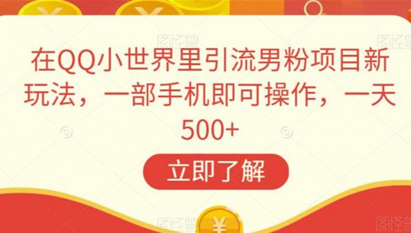 在QQ小世界里引流男粉项目新玩法