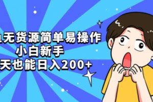 咸鱼无货源简单易操作小白新手一天也能日入200+