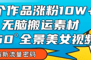 7个作品涨粉10W+，无脑搬运素材，全景美女视频爆款玩法分享