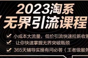 2023淘系无界引流实操课程，​小成本大流量，低价引流快速拉新收割，让你快速掌握无界突破瓶颈