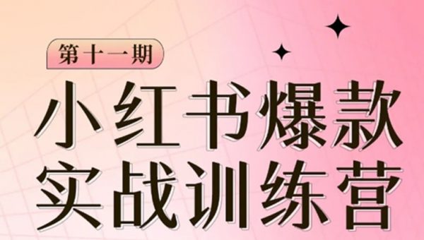 小红书博主爆款训练营第11期，手把手教你从0-1做小红书，从定位到起号到变现