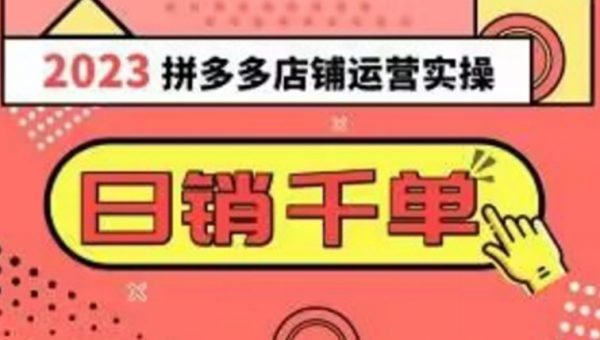 2023拼多多运营实操，每天30分钟日销1000＋，爆款选品技巧大全