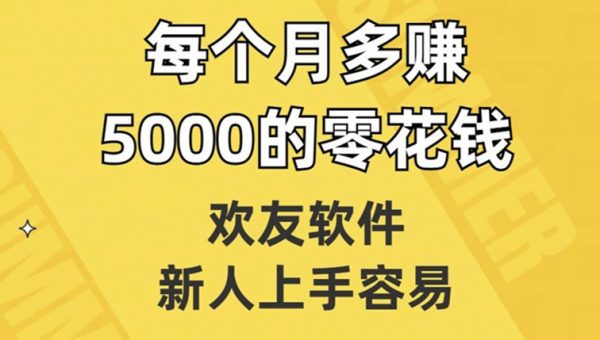 欢友软件，新人上手容易，每个月多赚5000的零花钱