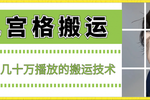 最新九宫格搬运，十秒一个作品，破了几十万播放的搬运技术