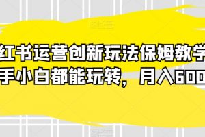 小红书运营创新玩法保姆教学，新手小白都能玩转，月入6000+