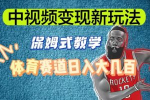 中视频变现新玩法，体育赛道日入大几百