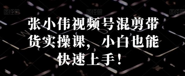 张小伟视频号混剪带货实操课，小白也能快速上手