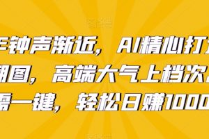 新年钟声渐近，AI精心打造拜年潮图，高端大气上档次。只需一键，轻松日赚1000+