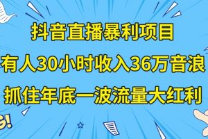 抖音直播暴利项目，有人30小时收入36万音浪，公司宣传片年会视频制作，抓住年底一波流量大红利