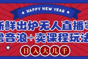 2024最新无人直播零撸音浪+卖课程玩法，日入大几千不是梦