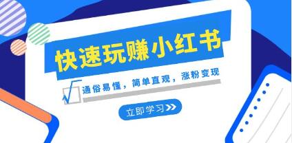 新赛道《快速玩赚小红书》通俗易懂，简单直观，涨粉变现