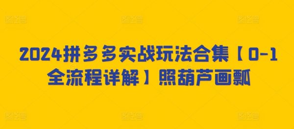 2024拼多多实战玩法合集，【0-1全流程详解】照葫芦画瓢