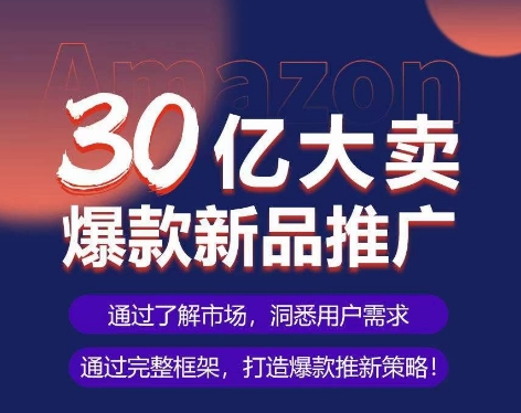 亚马逊《30亿大卖爆款新品推广》全程案例实操，爆款推新SOP