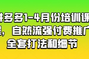 1-4月《拼多多培训课程》自然流强付费推广全套打法和细节