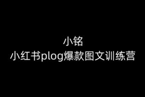 小铭《小红书plog爆款图文训练营》教你从0-1做小红书