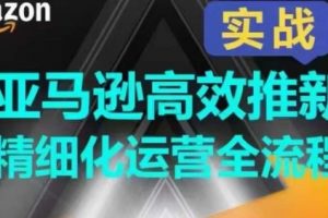 《亚马逊高效推新精细化运营流程》快速拉升产品排名和销量