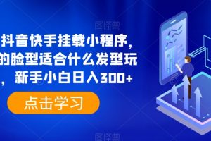 0粉抖音快手挂载小程序，你的脸型适合什么发型玩法，小白日入300+
