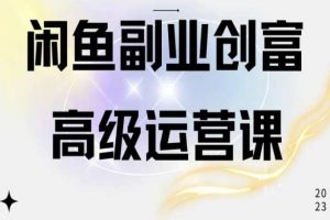 闲鱼电商运营高级课程,一部手机学会闲鱼开店赚钱