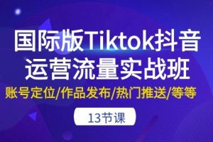 国际版Tiktok抖音运营流量实战教程：账号定位/作品发布/热门推送/等等