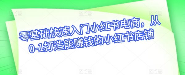 小红书电商课