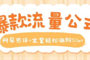 《爆款流量公式》网易热评+文案轻松涨粉50w+