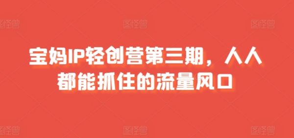 宝妈IP轻创营课程