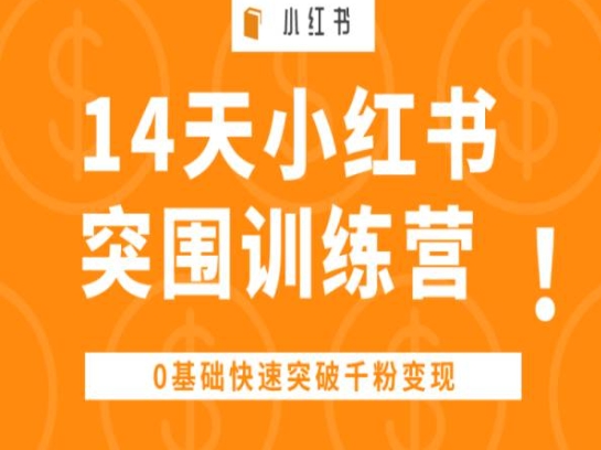 14天小红书突围训练营教程 ，0基础快速突破千粉变现