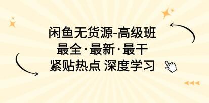 《闲鱼无货源-高级班》紧贴热点 深度学习