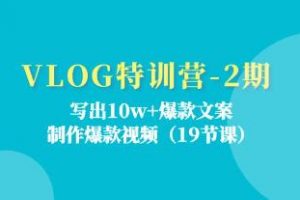 《VLOG特训营》写出10w+爆款文案，制作爆款视频