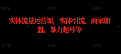 实体流量运营课
