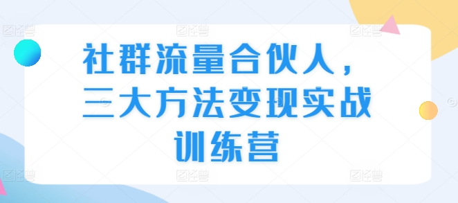 社群流量合伙人