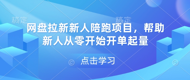 网盘拉新新人陪跑项目