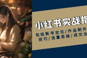 小红书实战指南，账号定位/制作/发布/流量/成交法则等