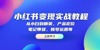 小红书变现实战教程