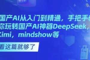 国产AI从入门到精通，手把手教你玩转国产AI神器