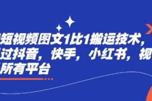 最新短视频图文1比1搬运技术