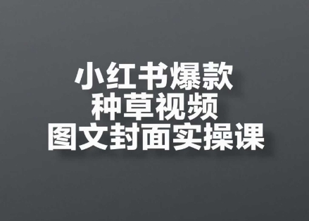 小红书爆款种草视频图文封面实操课
