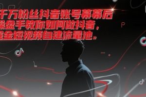 千万粉丝抖音账号幕后操盘手教你如何做抖音，掘金短视频自建流量池