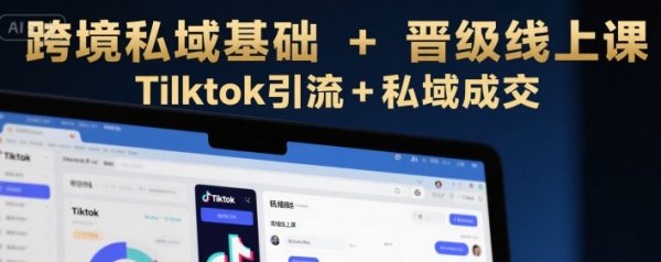 跨境私域基础+晋级线上课，Tilktok引流+私域成交插图