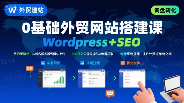 WordPress外贸建站+SEO优化课程，手把手教你从0到1搭建可获得询盘的外贸网站插图