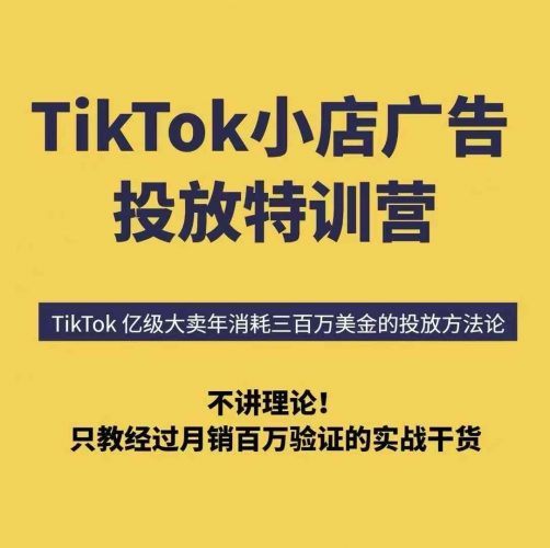 TikTok小店广告投放特训营，6天破局计划专治各种“投不动”，教你经过月销百万验证的实战干货插图