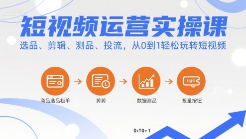 短视频运营实操课，选品、剪辑、测品、投流，从0到1轻松玩转短视频插图