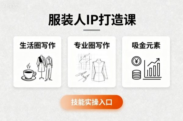 服装人IP打造课，文案创富+生活圈写作+专业圈写作+服装人专属+吸金元素+技能实操插图