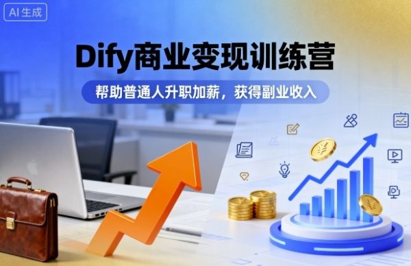 Dify商业变现训练营，帮助普通人升职加薪，获得副业收入插图